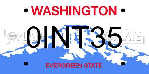 0INT35 Washington License Plate