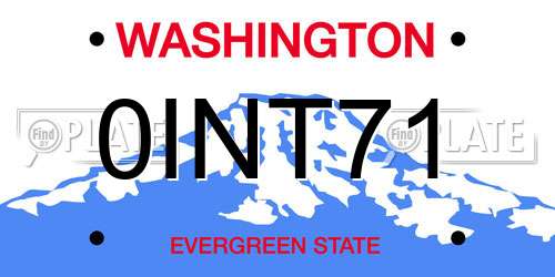 0INT71 Washington License Plate