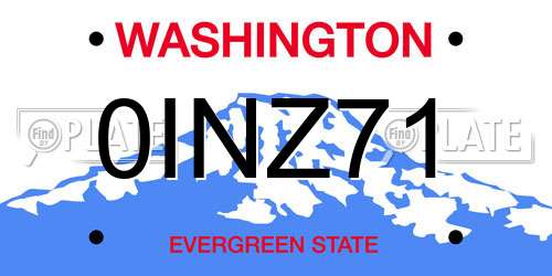 0INZ71 Washington License Plate
