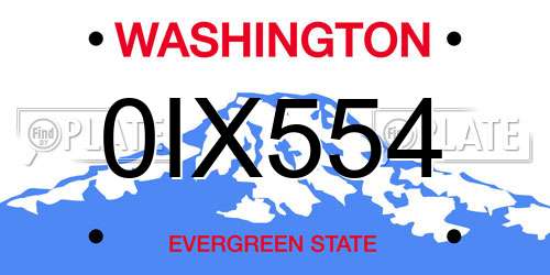 0IX554 Washington License Plate