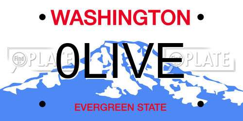 0LIVE Washington License Plate