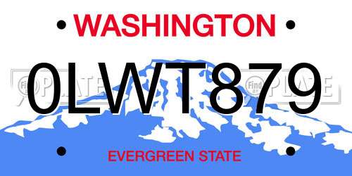 0LWT879 Washington License Plate