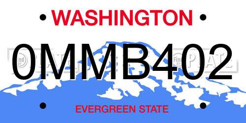 0MMB402 Washington License Plate