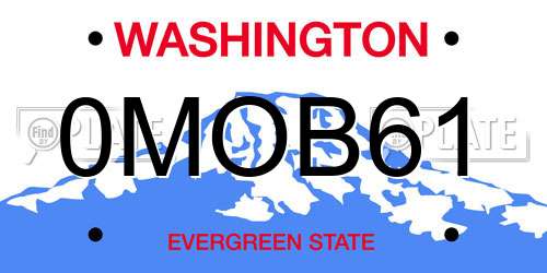 0MOB61 Washington License Plate