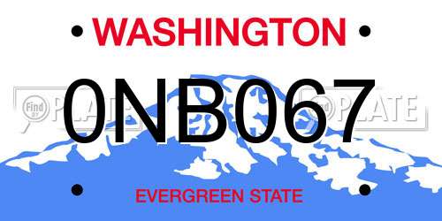 0NB067 Washington License Plate