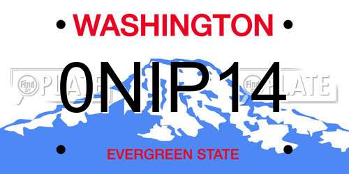 0NIP14 Washington License Plate