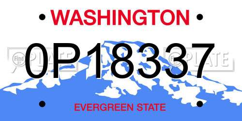 0P18337 Washington License Plate