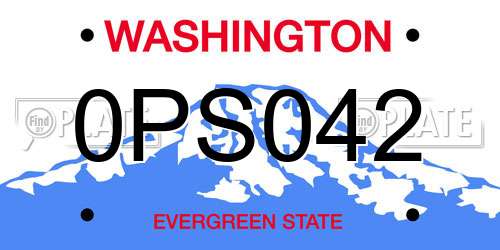 0PS042 Washington License Plate