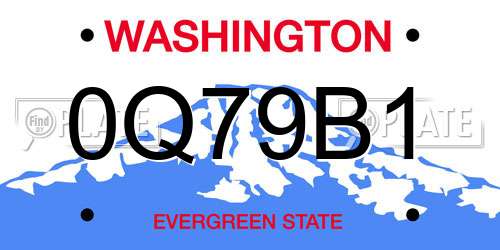 0Q79B1 Washington License Plate