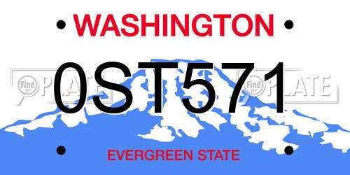 0ST571 Washington License Plate
