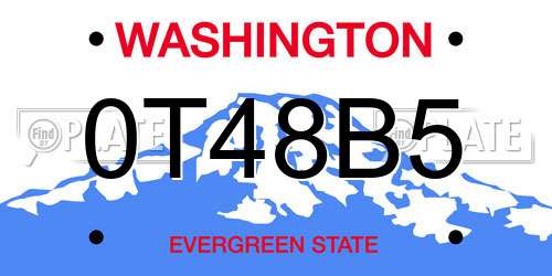 0T48B5 Washington License Plate