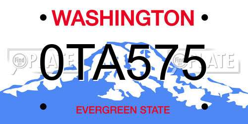 0TA575 Washington License Plate