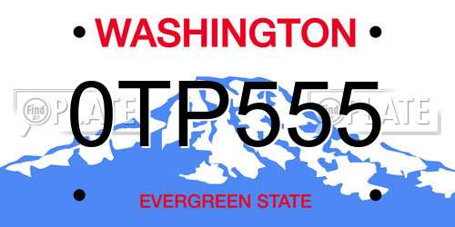 0TP555 Washington License Plate
