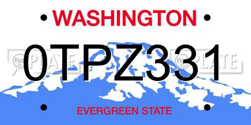 0TPZ331 Washington License Plate