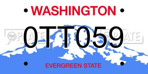 0TT059 Washington License Plate