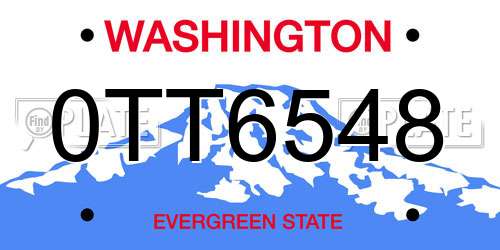 0TT6548 Washington License Plate