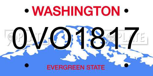 0VO1817 Washington License Plate