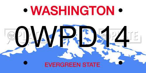 0WPD14 Washington License Plate