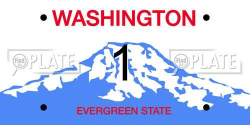 1 Washington License Plate