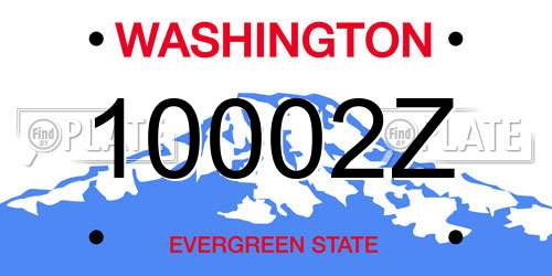 10002Z Washington License Plate