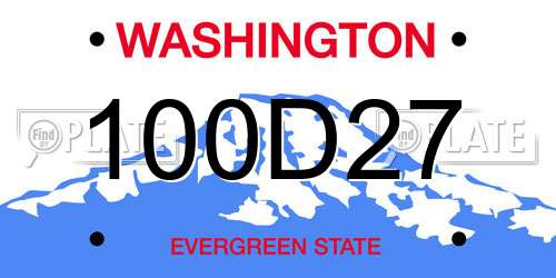 100D27 Washington License Plate