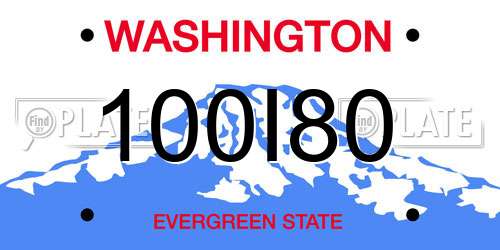 100I80 Washington License Plate