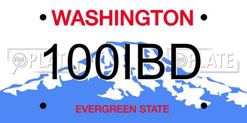 100IBD Washington License Plate