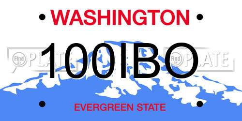 100IBO Washington License Plate