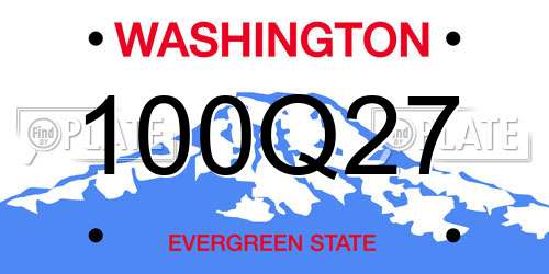100Q27 Washington License Plate