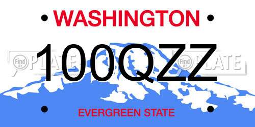 100QZZ Washington License Plate