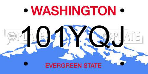 101YQJ Washington License Plate