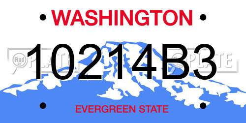 10214B3 Washington License Plate
