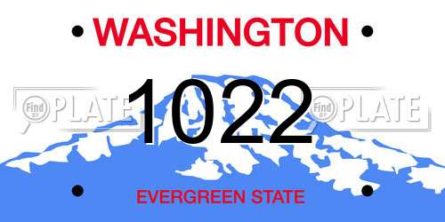 1022 Washington License Plate