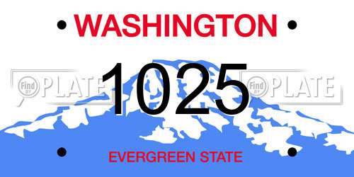 1025 Washington License Plate