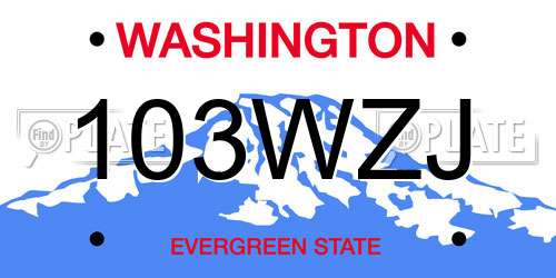 103WZJ Washington License Plate