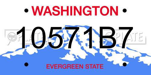 10571B7 Washington License Plate