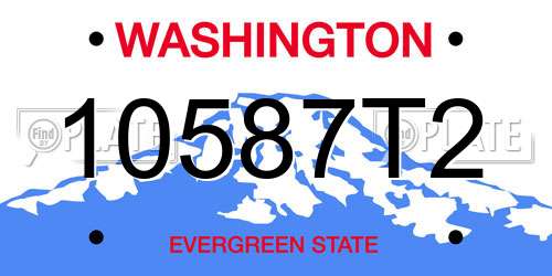 10587T2 Washington License Plate