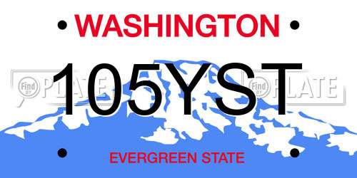 105YST Washington License Plate