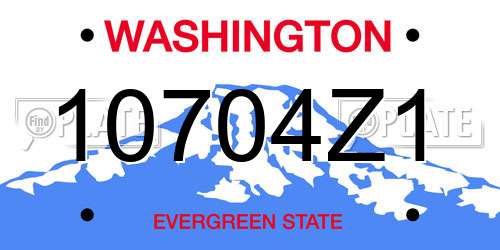 10704Z1 Washington License Plate