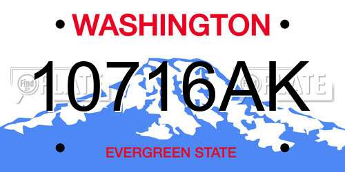 10716AK Washington License Plate