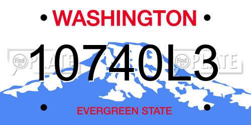 10740L3 Washington License Plate