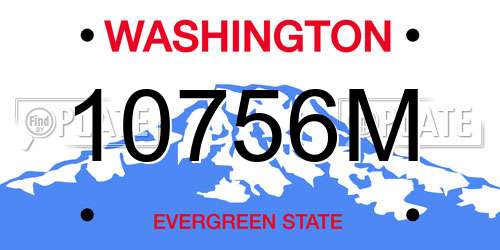 10756M Washington License Plate