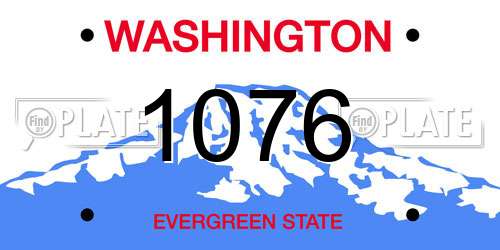 1076 Washington License Plate
