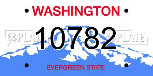 10782 Washington License Plate