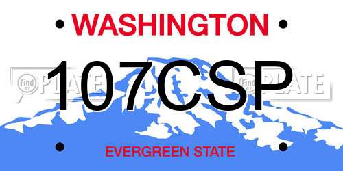107CSP Washington License Plate