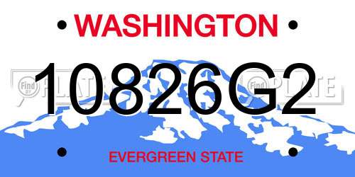 10826G2 Washington License Plate