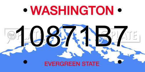 10871B7 Washington License Plate