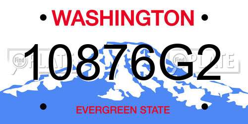10876G2 Washington License Plate