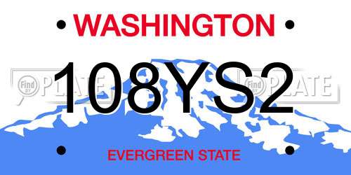 108YS2 Washington License Plate