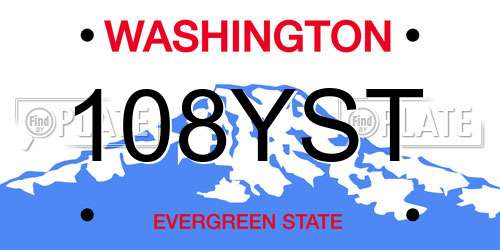 108YST Washington License Plate